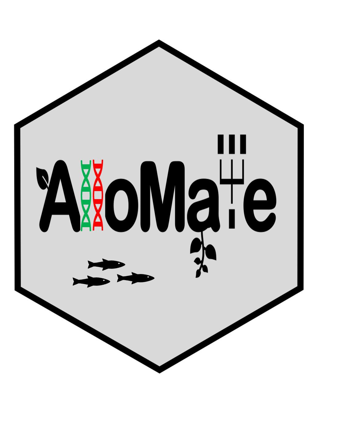 AlloMate hexagonal logo.